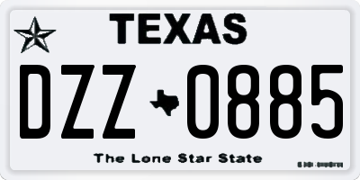 TX license plate DZZ0885