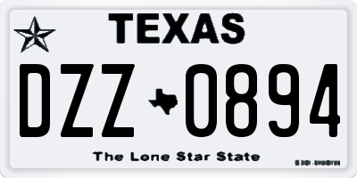 TX license plate DZZ0894