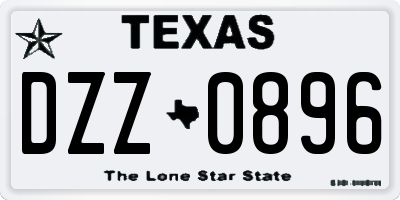 TX license plate DZZ0896