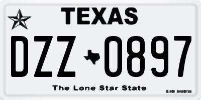 TX license plate DZZ0897