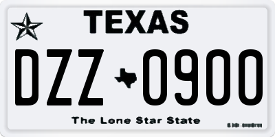 TX license plate DZZ0900