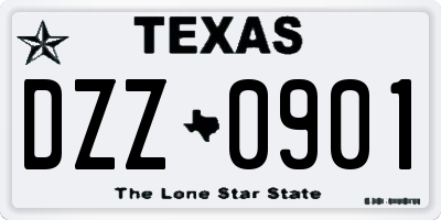 TX license plate DZZ0901