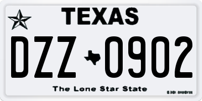 TX license plate DZZ0902