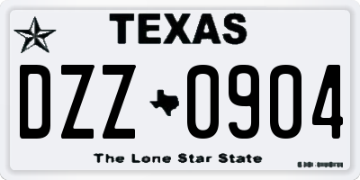 TX license plate DZZ0904