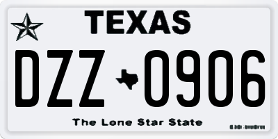 TX license plate DZZ0906