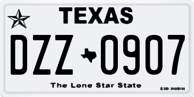 TX license plate DZZ0907