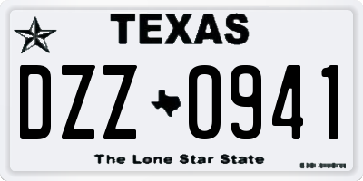 TX license plate DZZ0941