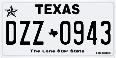 TX license plate DZZ0943