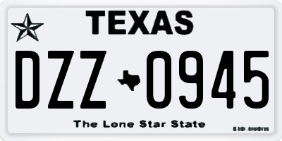 TX license plate DZZ0945