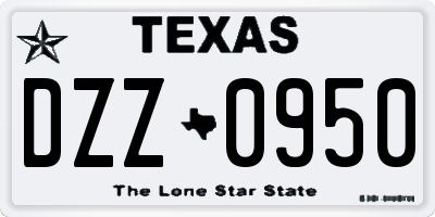 TX license plate DZZ0950