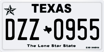 TX license plate DZZ0955