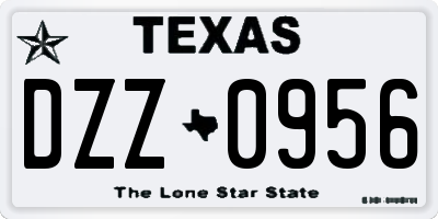 TX license plate DZZ0956