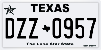 TX license plate DZZ0957