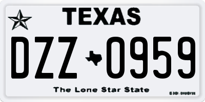 TX license plate DZZ0959