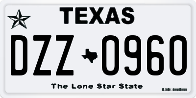 TX license plate DZZ0960