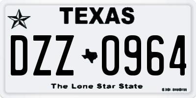 TX license plate DZZ0964