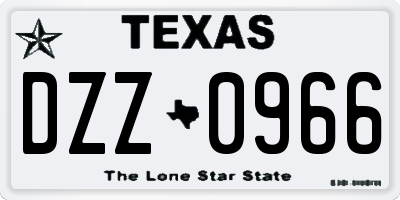 TX license plate DZZ0966