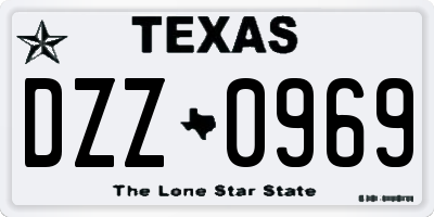 TX license plate DZZ0969