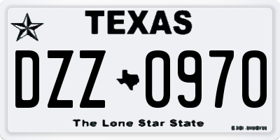 TX license plate DZZ0970