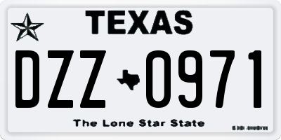 TX license plate DZZ0971