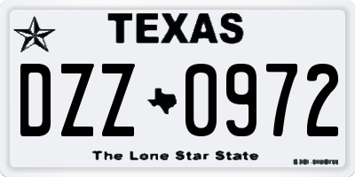 TX license plate DZZ0972