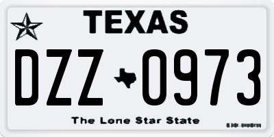 TX license plate DZZ0973