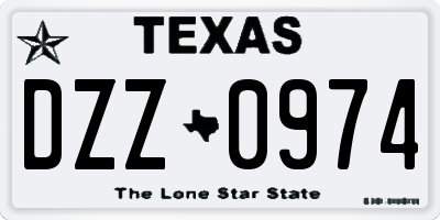 TX license plate DZZ0974