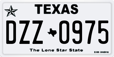 TX license plate DZZ0975