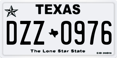 TX license plate DZZ0976