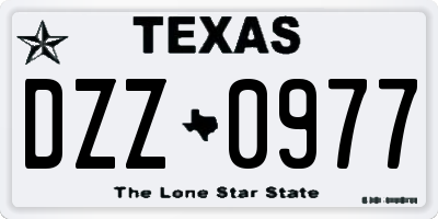 TX license plate DZZ0977