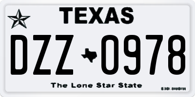 TX license plate DZZ0978