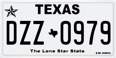 TX license plate DZZ0979