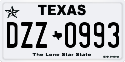 TX license plate DZZ0993