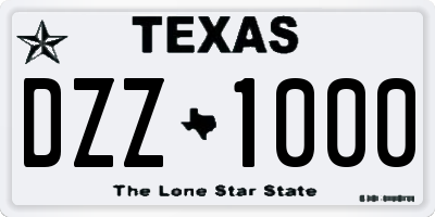 TX license plate DZZ1000