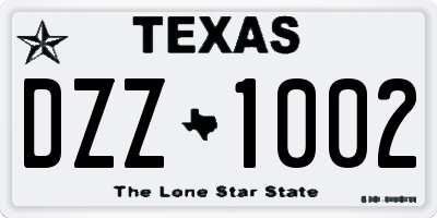 TX license plate DZZ1002