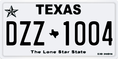 TX license plate DZZ1004