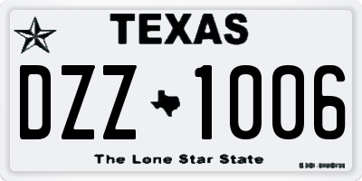 TX license plate DZZ1006