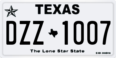 TX license plate DZZ1007