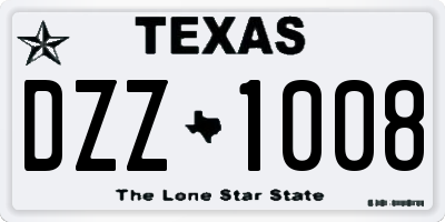 TX license plate DZZ1008