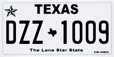 TX license plate DZZ1009