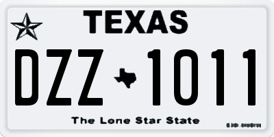 TX license plate DZZ1011