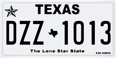 TX license plate DZZ1013