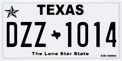 TX license plate DZZ1014