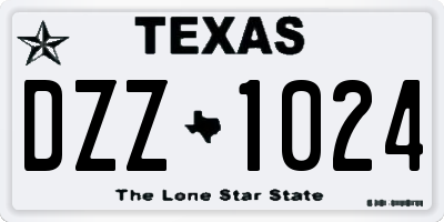 TX license plate DZZ1024