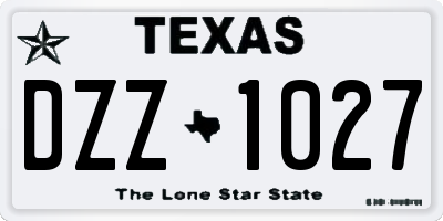 TX license plate DZZ1027