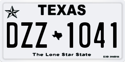 TX license plate DZZ1041