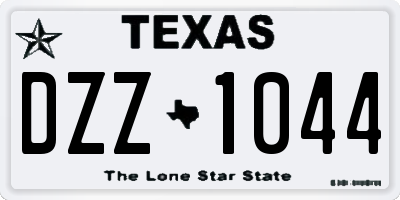 TX license plate DZZ1044