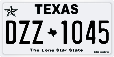 TX license plate DZZ1045