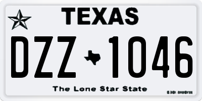 TX license plate DZZ1046