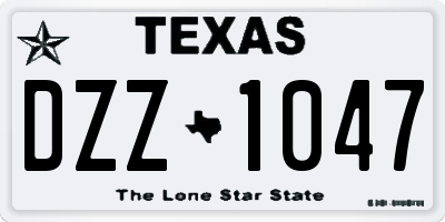 TX license plate DZZ1047